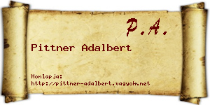 Pittner Adalbert névjegykártya